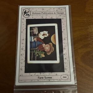 Holman Publication & Design #264 Farm Screen Pattern/Instructions Vtg Chicken